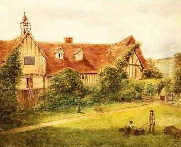 Gardeners with the Stables behind Oil Painting by Alexander Nasmyth