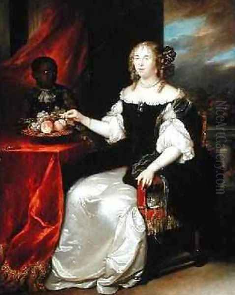 Portrait of an Elegant Lady 1670 Oil Painting by Caspar Netscher