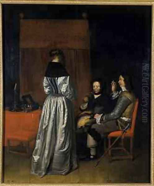 The Visit 1655 Oil Painting by Caspar Netscher