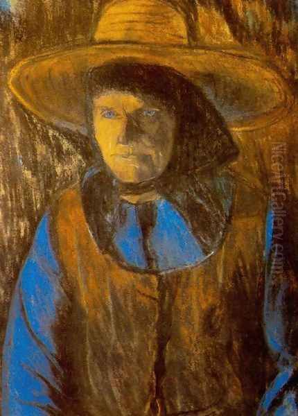 Old Woman with Hat end of 1920s Oil Painting by Istvan Nagy