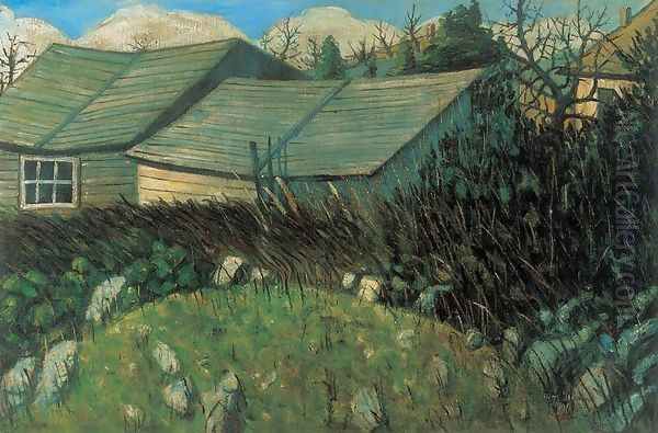 Backyard 1911 Oil Painting by Istvan Nagy