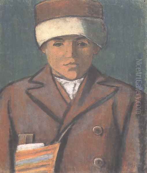 Schoolboy c. 1932 Oil Painting by Istvan Nagy