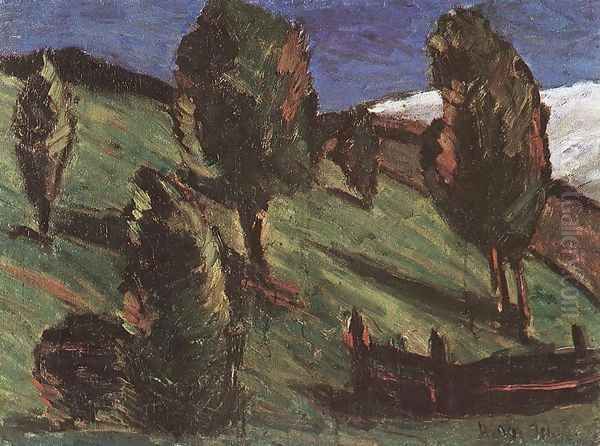 Transylvanian landscape 1925 Oil Painting by Istvan Nagy