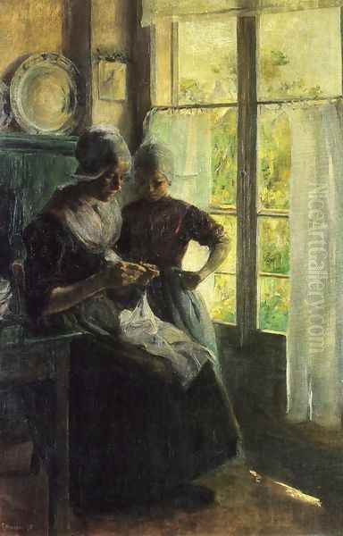 The Sewing Lesson Oil Painting by Elizabeth Nourse