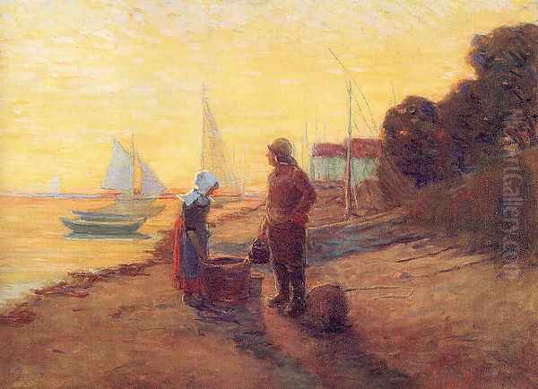 Shore Scene- Sunset by Willie Betty Newman