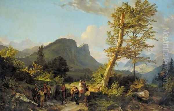 Parting (Der Abschied) Oil Painting by Friedrich Nerly