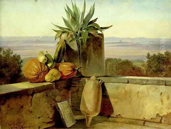 Roman Balcony 1834 Oil Painting by Friedrich Nerly