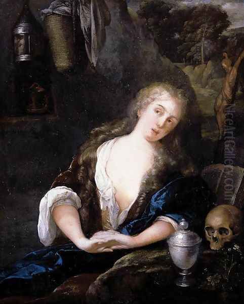 The Penitent Magdalene 1691 Oil Painting by Eglon van der Neer