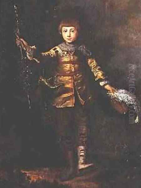 Portrait of a young boy dancing in a wood Oil Painting by Eglon van der Neer