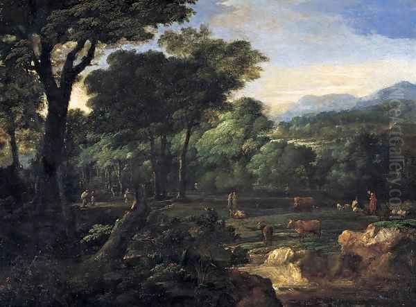 Pastoral Landscape Oil Painting by Eglon van der Neer