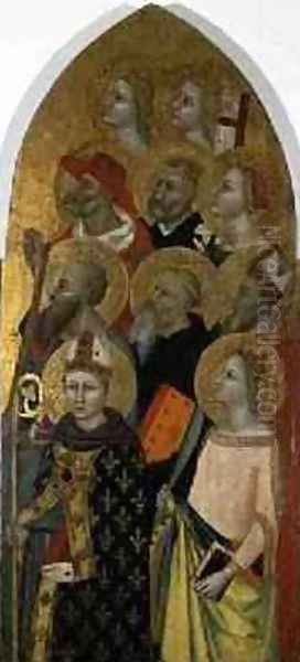 Saints and Angels 1360-70 Oil Painting by Allegretto Nuzi