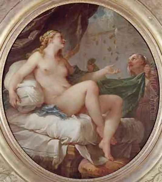 Danae Receiving the Shower of Gold 1735 Oil Painting by Charles Joseph Natoire