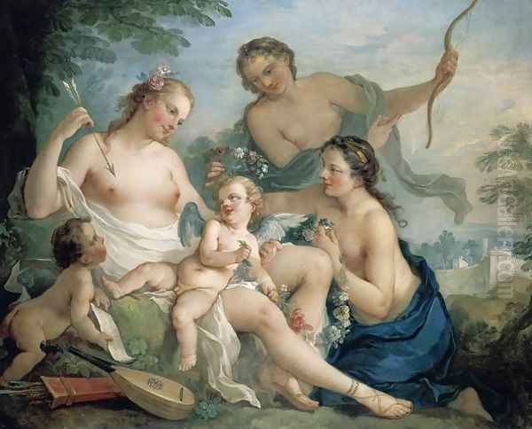 Venus and Cupid Oil Painting by Charles Joseph Natoire