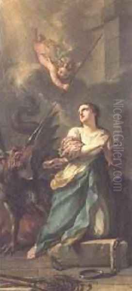 St Margaret of Antioch Oil Painting by Charles Joseph Natoire