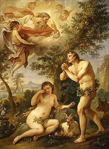 The Expulsion from Paradise 1740 Oil Painting by Charles Joseph Natoire