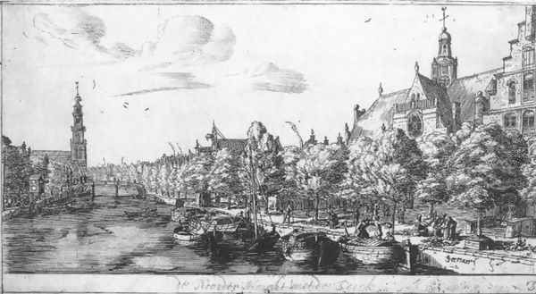 The Prinsengracht and the Noorderkerk at Amsterdam Oil Painting by Reiner Nooms (Zeeman)