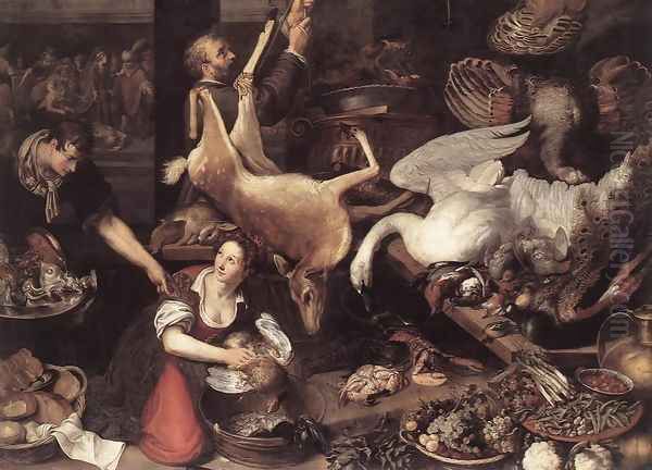 Kitchen Scene 1616 Oil Painting by Adriaen van Nieulandt