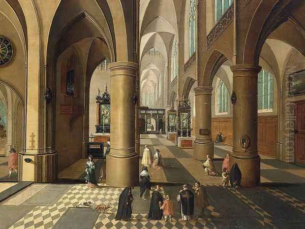 Church Interior Oil Painting by Peeter, the Elder Neeffs