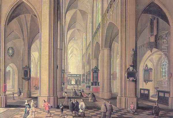 Interior of the Cathedral at Antwerp Oil Painting by Peeter, the Elder Neeffs