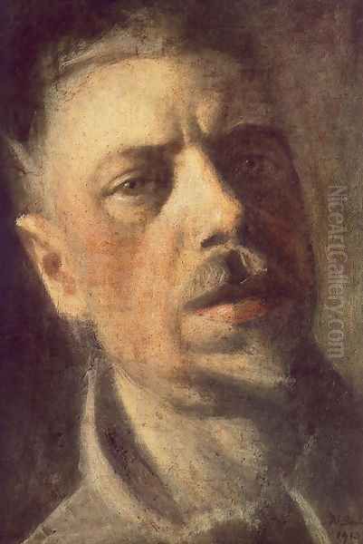 Self-portrait 1913 Oil Painting by Janos Nagy Balogh