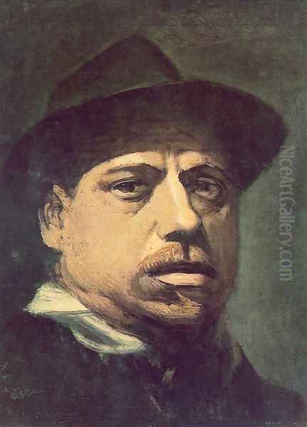 Self-portrait 2 Oil Painting by Janos Nagy Balogh