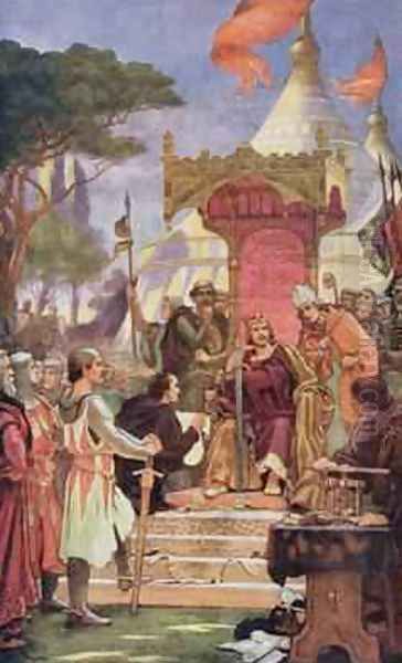 King John 1167-1216 at the signing of the Magna Carta Oil Painting by Ernest Normand