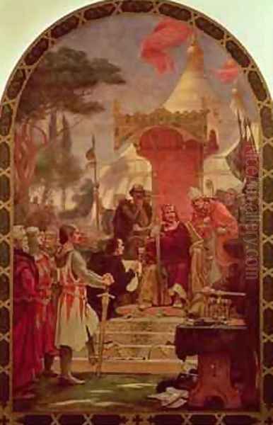 King John Granting the Magna Carta in 1215 1900 Oil Painting by Ernest Normand