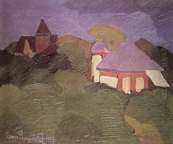 A Villa among Trees 1917 Oil Painting by Jozsef Nemes Lamperth