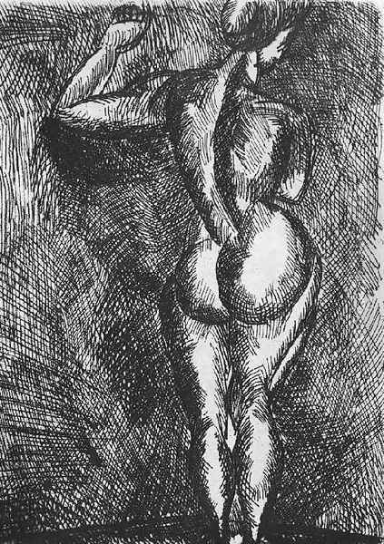 Standing Nude 1920 Oil Painting by Jozsef Nemes Lamperth