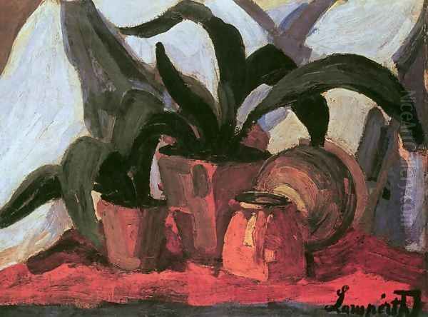 Plant Still-life 1910-11 Oil Painting by Jozsef Nemes Lamperth