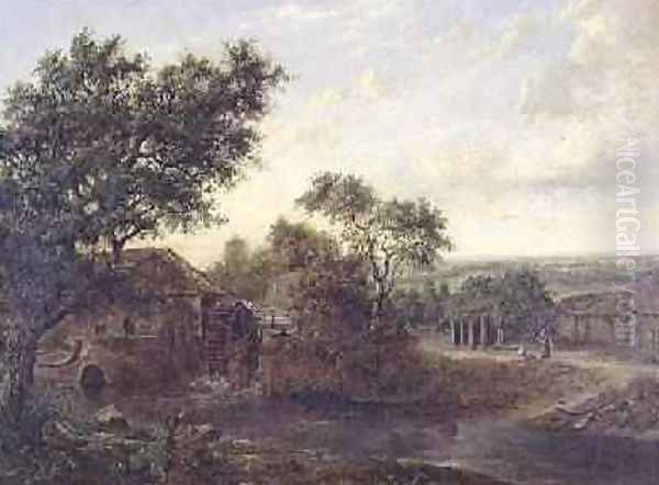 Watermill at Carshalton Oil Painting by Patrick Nasmyth