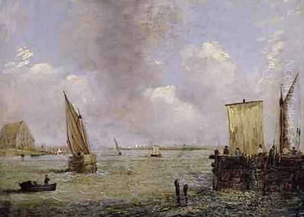 On the Thames Oil Painting by Patrick Nasmyth