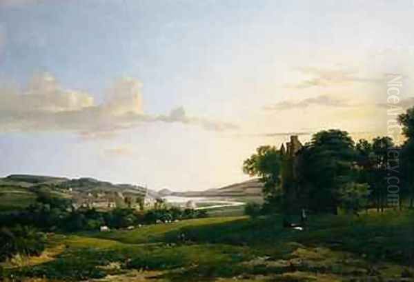 A View of Cessford and the Village of Caverton Oil Painting by Patrick Nasmyth