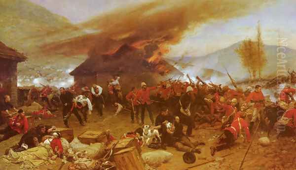 The Defence Of Rorke's Drift Oil Painting by Alphonse de Neuville