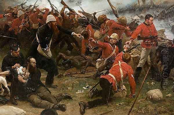 Defence of Rorke's Drift. Detail Oil Painting by Alphonse de Neuville