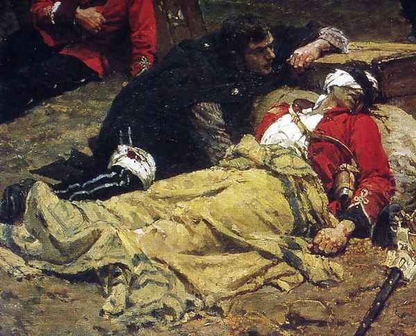 The Defense of Rorkes Drift, detail Oil Painting by Alphonse de Neuville