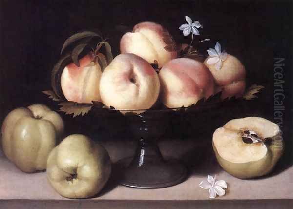 Still-life with Peaches Oil Painting by Panfilo Nuvolone