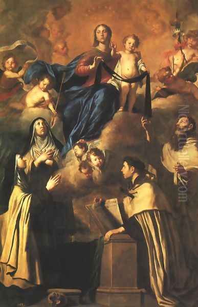 Our Lady of Mount Carmel Oil Painting by Pietro Novelli