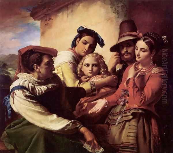 The Fortune Teller Oil Painting by Francois-Joseph Navez