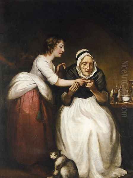 The Village Doctress Oil Painting by James Northcote