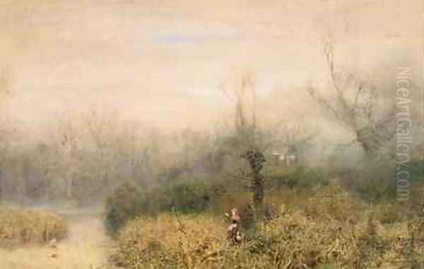 By a Lake 1882 Oil Painting by John William North