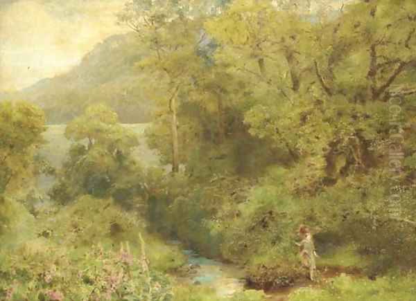 Summer in a Western Wood Oil Painting by John William North