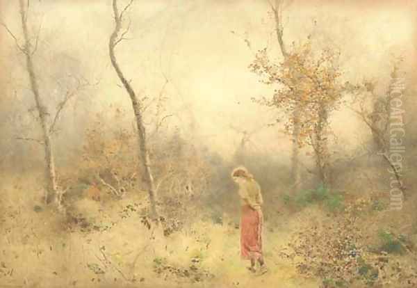 October Wood Oil Painting by John William North