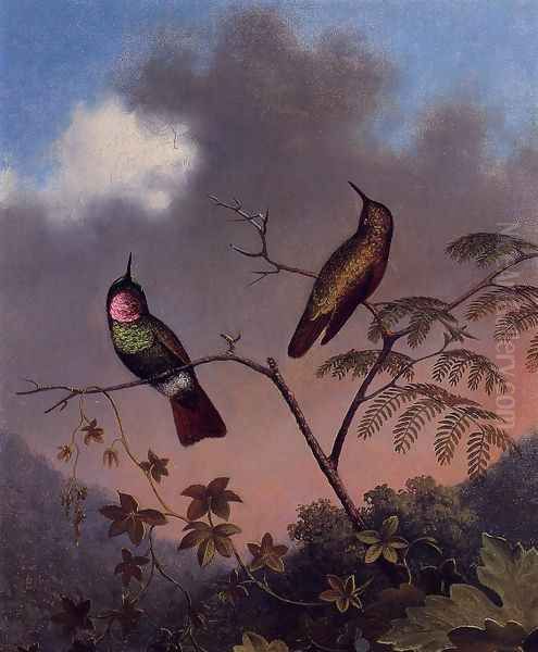 Brazilian Ruby Hummingbirds Oil Painting by Richard Henry Nibbs