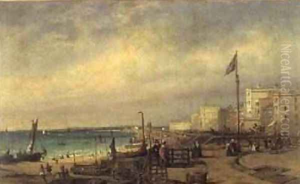 Brighton Promenade 1850 Oil Painting by Richard Henry Nibbs