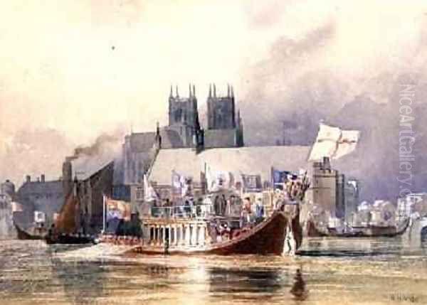 Arrival of the Lord Mayor Oil Painting by Richard Henry Nibbs