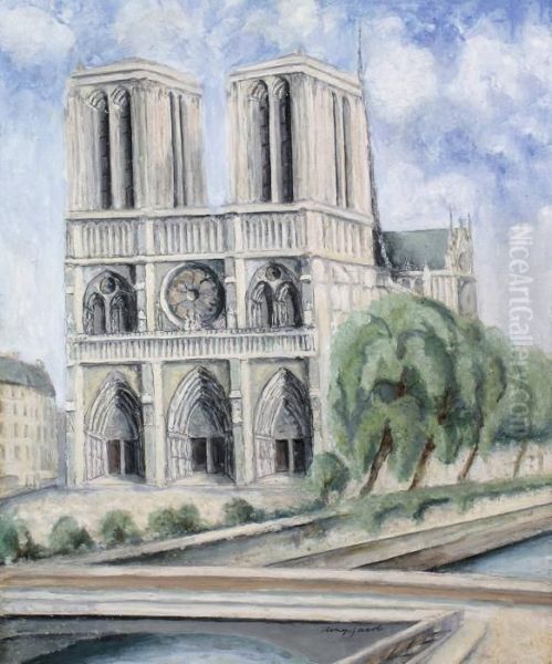 Paris, Notre-dame Oil Painting by Max Jacob