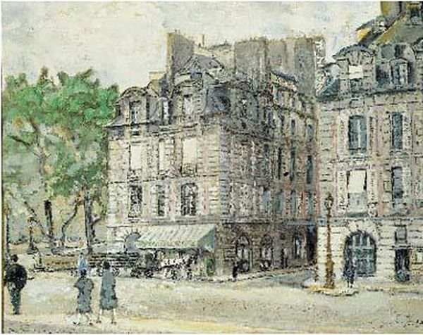 Promeneurs Pres De La Place Dauphine Oil Painting by Max Jacob