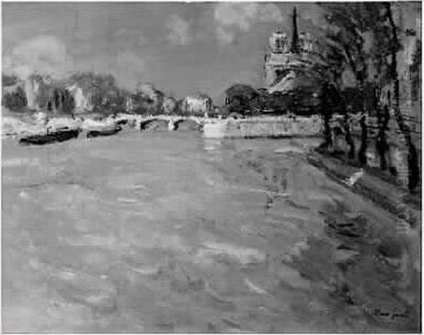 La Seine Devant Notre-dame Oil Painting by Max Jacob