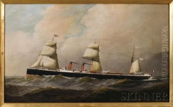 Portrait Of The French Screw-steamer Oil Painting by Antonio Nicolo Gasparo Jacobsen